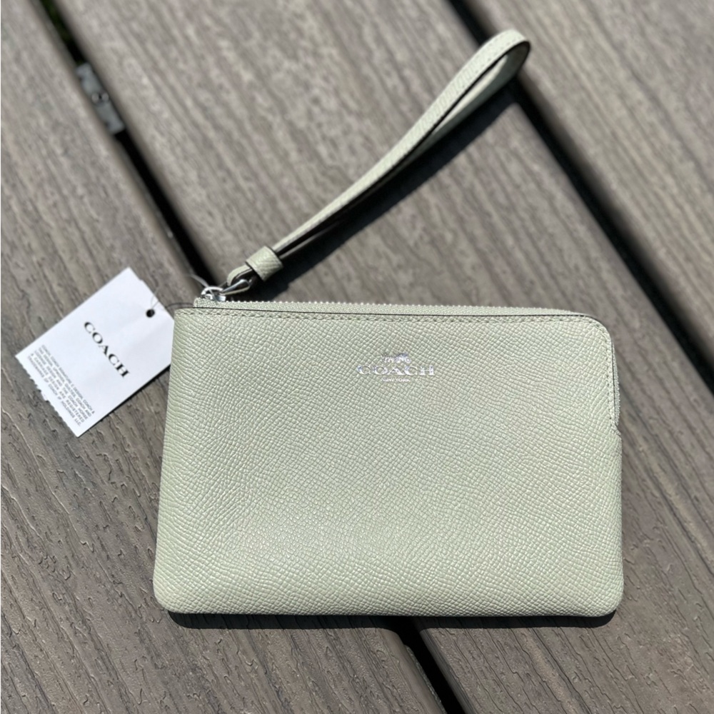 Coach Mint Green Wristlet